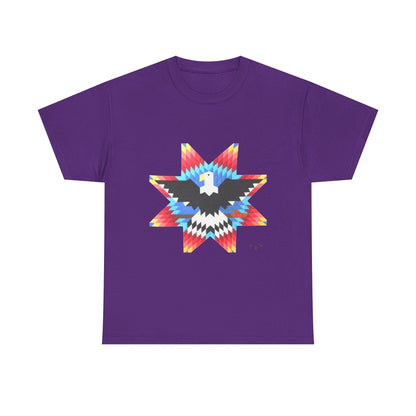 T-Shirt — Colorful Native Star Eagle Graphic Tee (Front Eagle Star, Back Crossed Arrows)