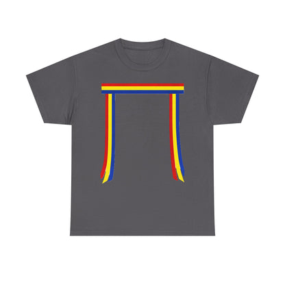 Ribbon & Arrows T‑Shirt — Minimal Tribal Ribbon Front with Crossed Arrows Back