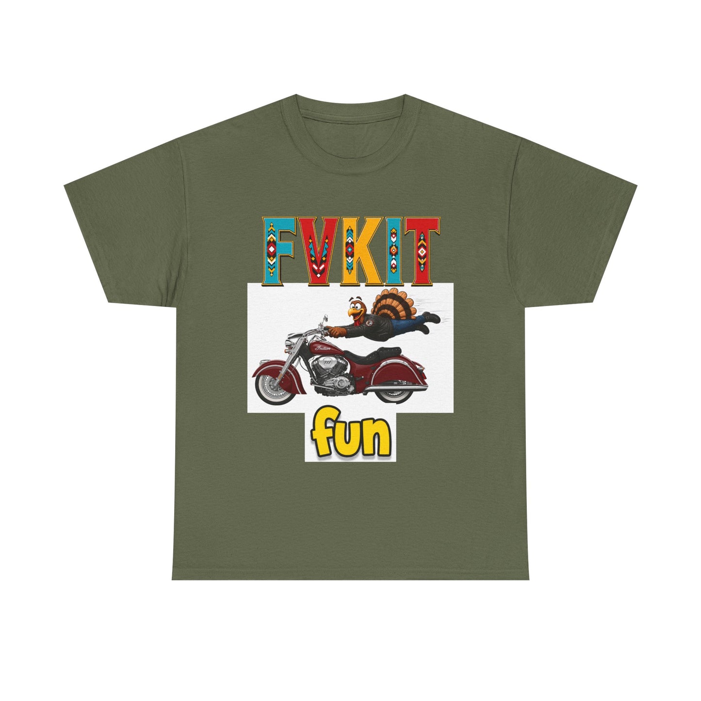 Turkey Motorcycle  Graphic Tee — Retro Rider Humor T-Shirt