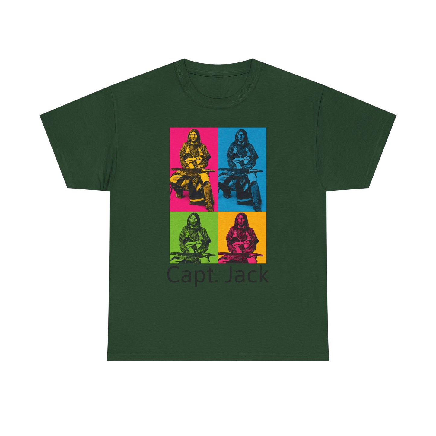 T-Shirt — Capt. Jack Pop-Art Portrait Tee with Arrow Back Print