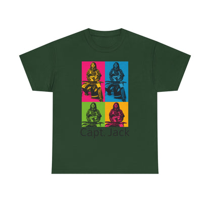 T-Shirt — Capt. Jack Pop-Art Portrait Tee with Arrow Back Print