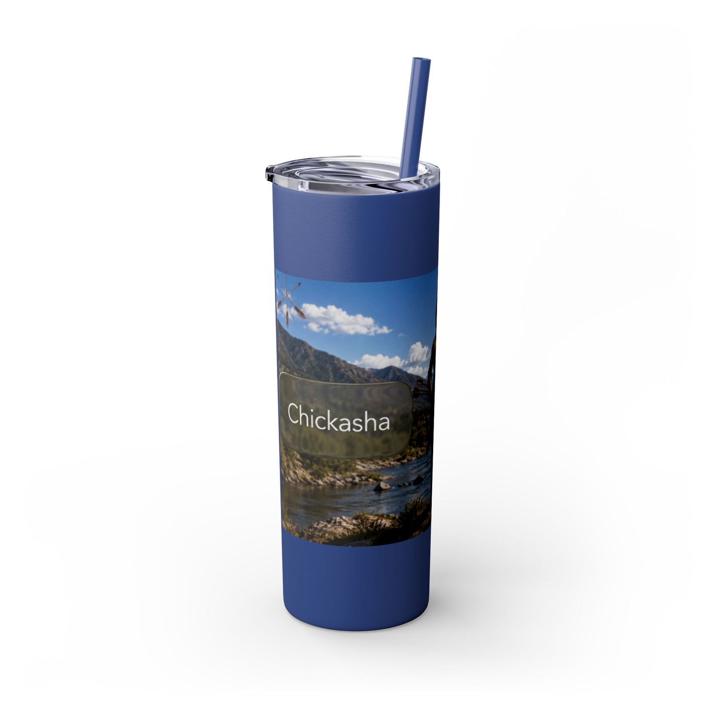 Chickasaw Skinny Tumbler with Straw, 20oz