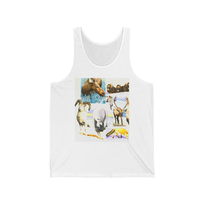 Wildlife Collage Tank Top — Vintage Animals & Arrow Back Graphic