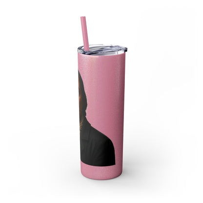 Chitto Harjo 20oz Skinny Tumbler with Classic Native American Portrait — Travel Straw Cup