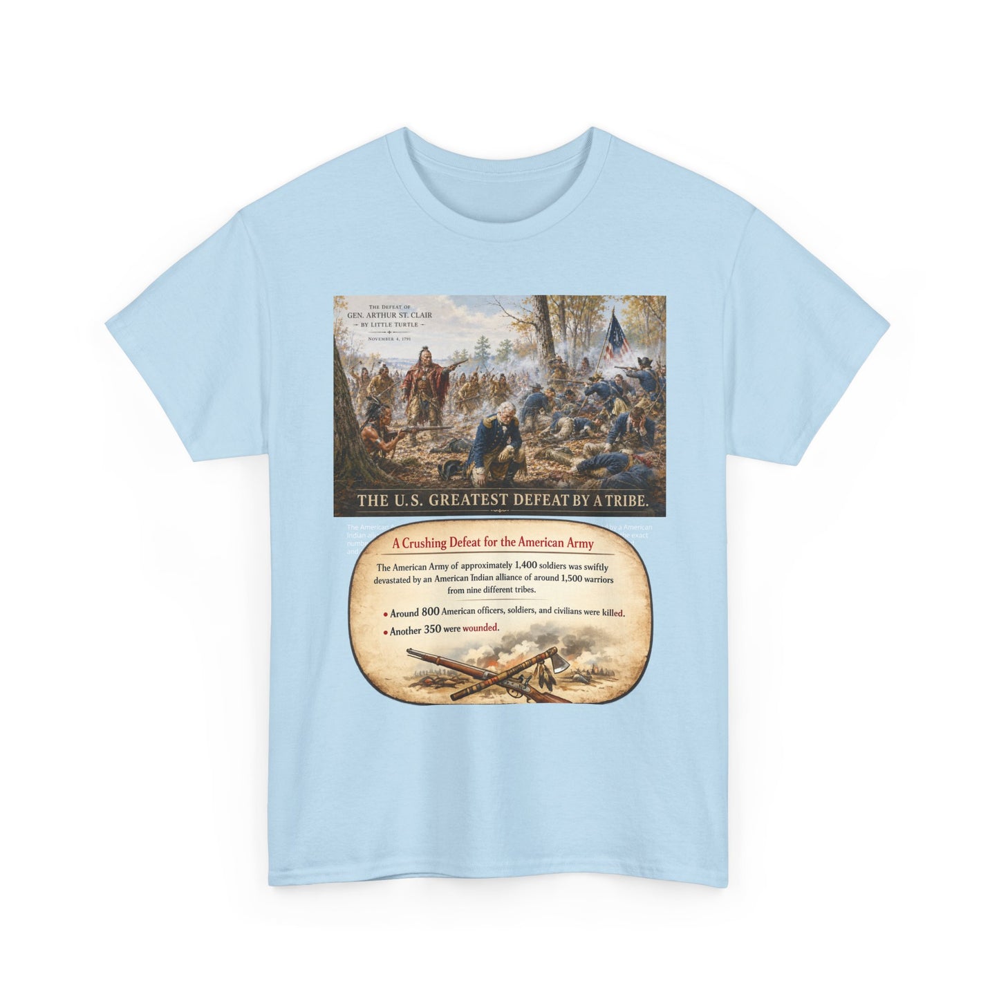 Chief Little Turtle Historical Battle Tee — "The U.S. Greatest Defeat by a Tribe" Cotton T-Shirt