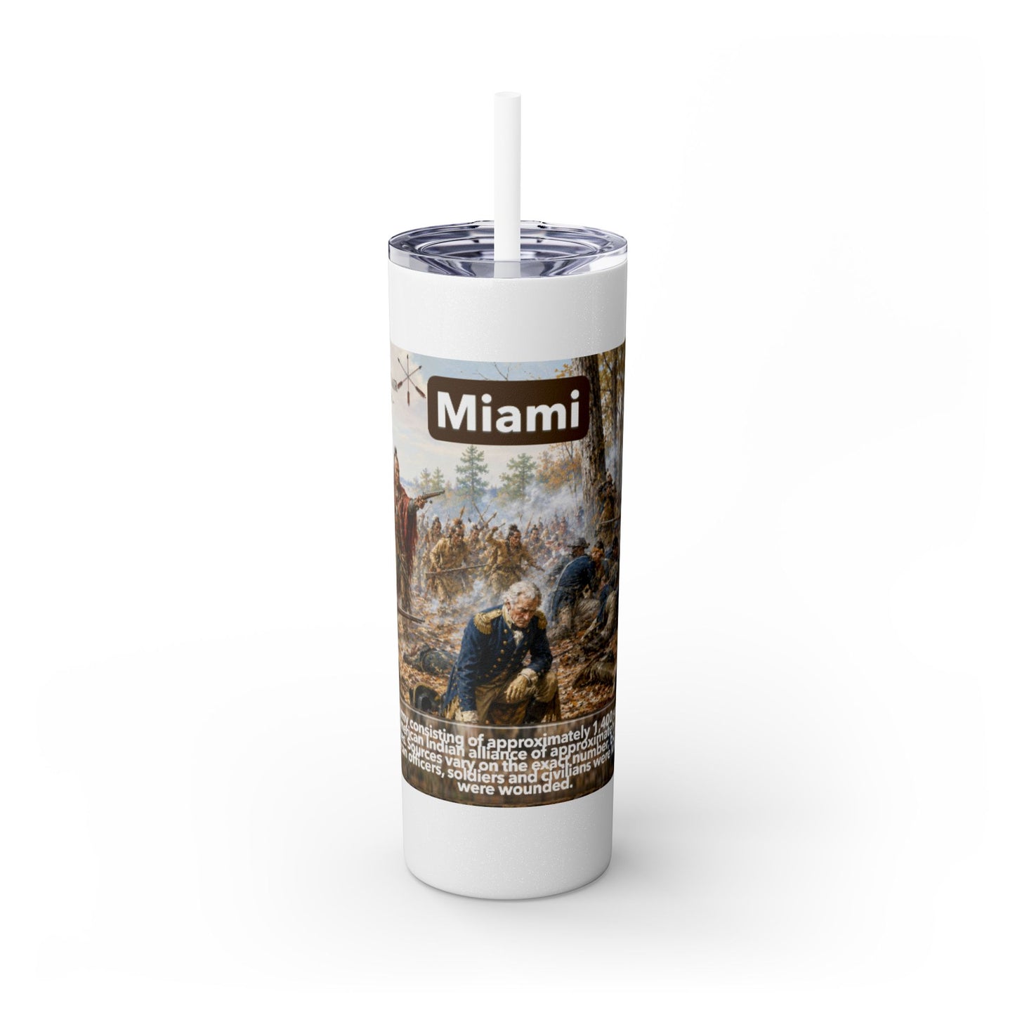 Miami Tribe Historical Skinny Tumbler 20oz — Native American Heritage Travel Cup
