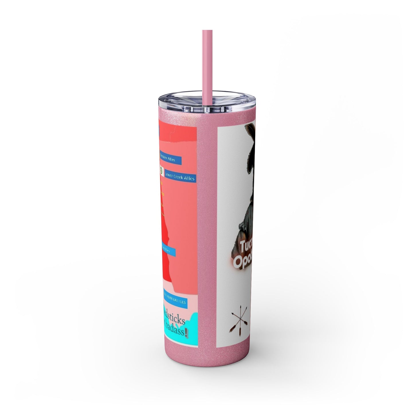 Opothleyahola Skinny Tumbler – Colorful Native American Portrait Design, 20oz Stainless Straw Cup