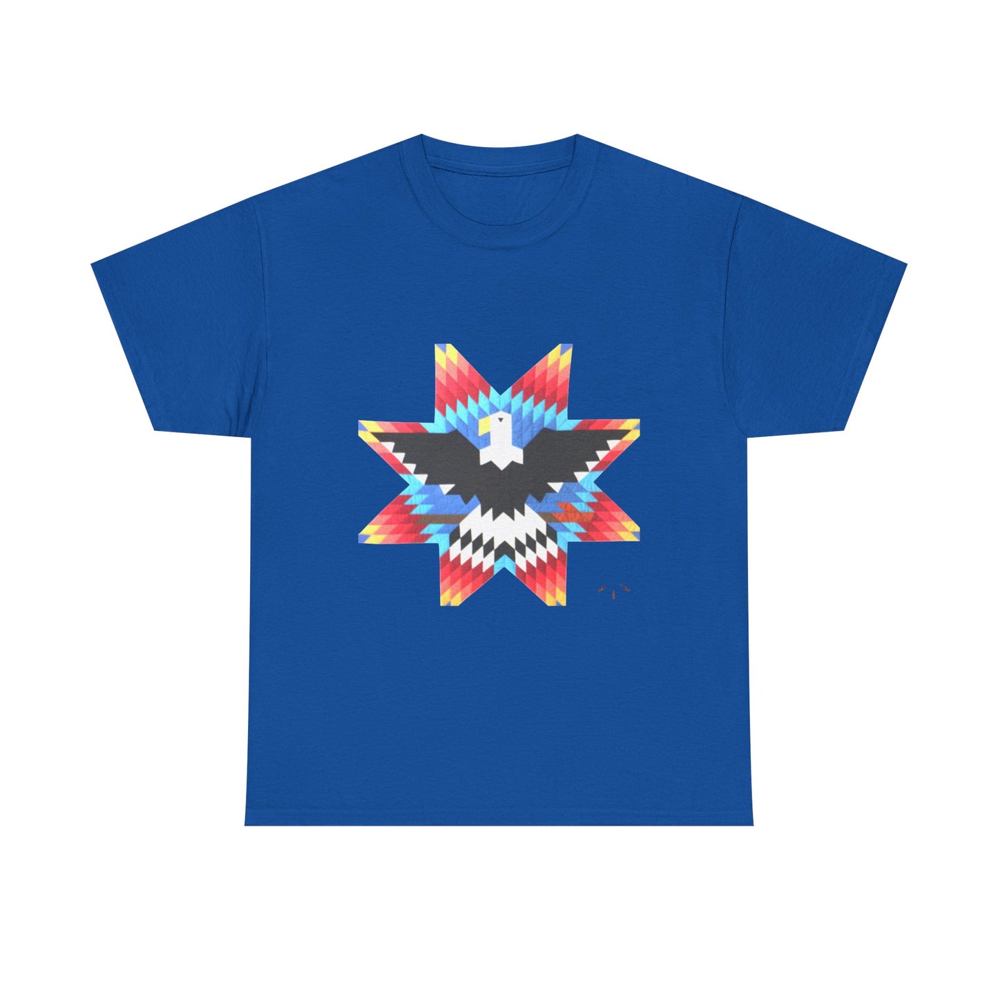 T-Shirt — Colorful Native Star Eagle Graphic Tee (Front Eagle Star, Back Crossed Arrows)