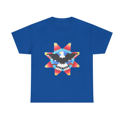 T-Shirt — Colorful Native Star Eagle Graphic Tee (Front Eagle Star, Back Crossed Arrows)