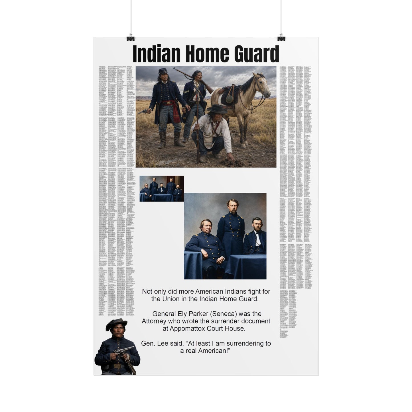 Indian Home Guard Historical Poster – Civil War Native American Tribute Rolled Poster