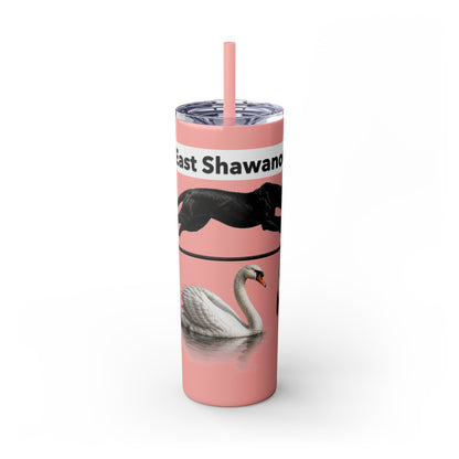 Shawnee East Skinny 20oz Tumbler with Straw — East Shawano River Swan & Otter Design