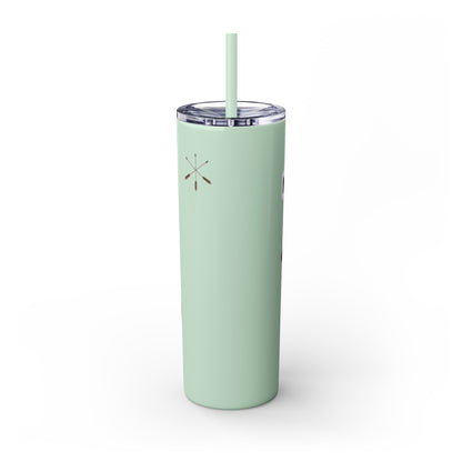 Comanche Numunah Warrior Horse 20oz Skinny Tumbler with Straw — Native American Inspired Travel Cup