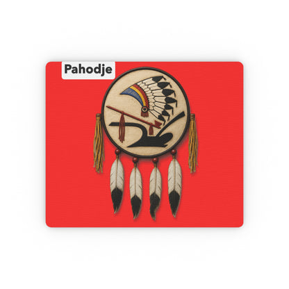 Iowa Mouse Pad — Native Feather Design on Red
