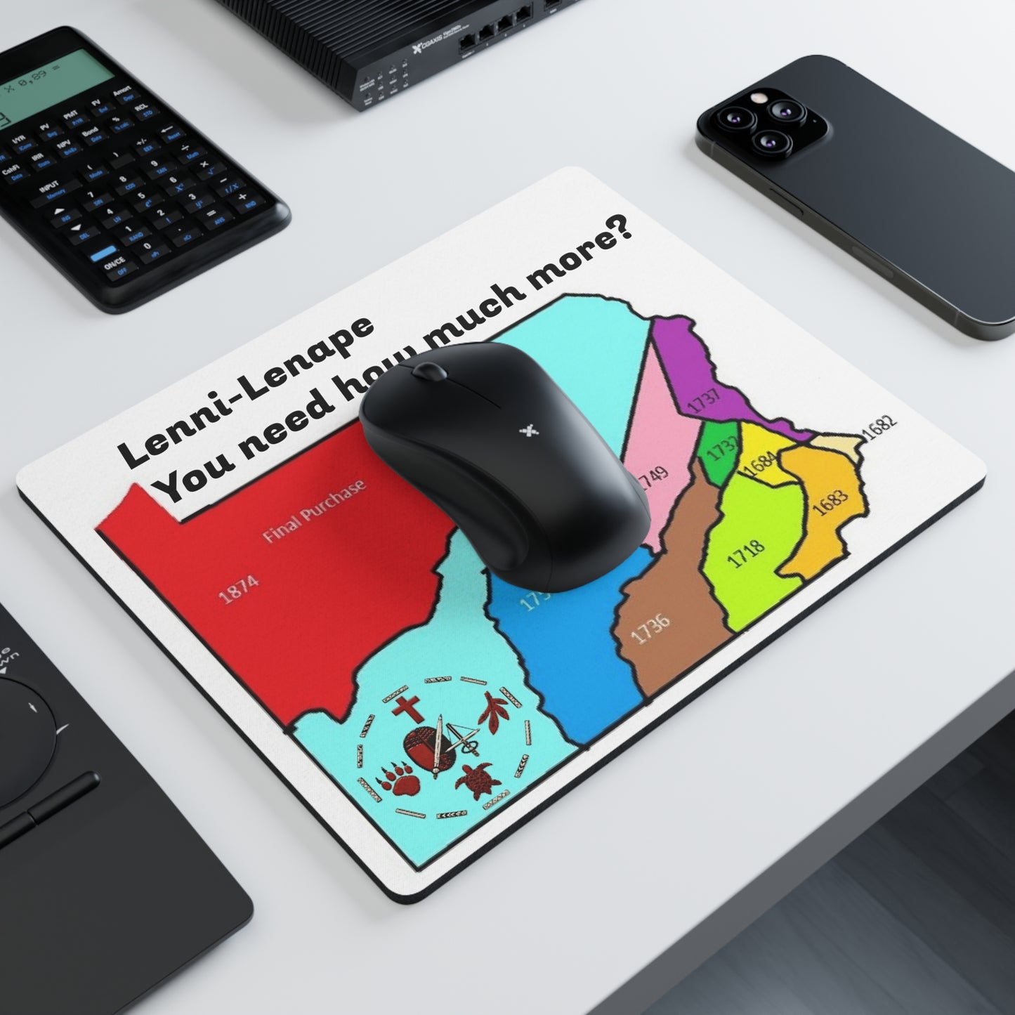 Lenni Lenape East Rectangular Mouse Pad — Lenni-Lenape Tribal Land Map "You need how much more?"