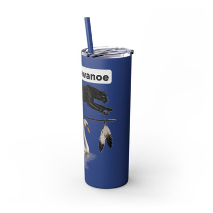 Shawnee East Skinny 20oz Tumbler with Straw — East Shawano River Swan & Otter Design
