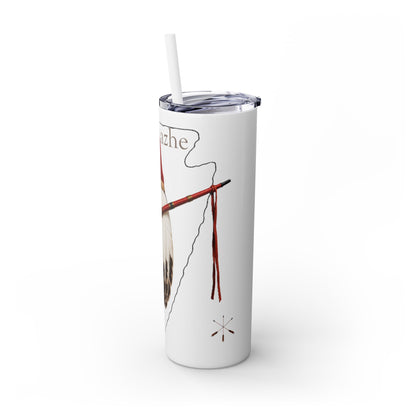 Osage Skinny Tumbler — Native Feather & Pipe Design 20oz Straw Cup
