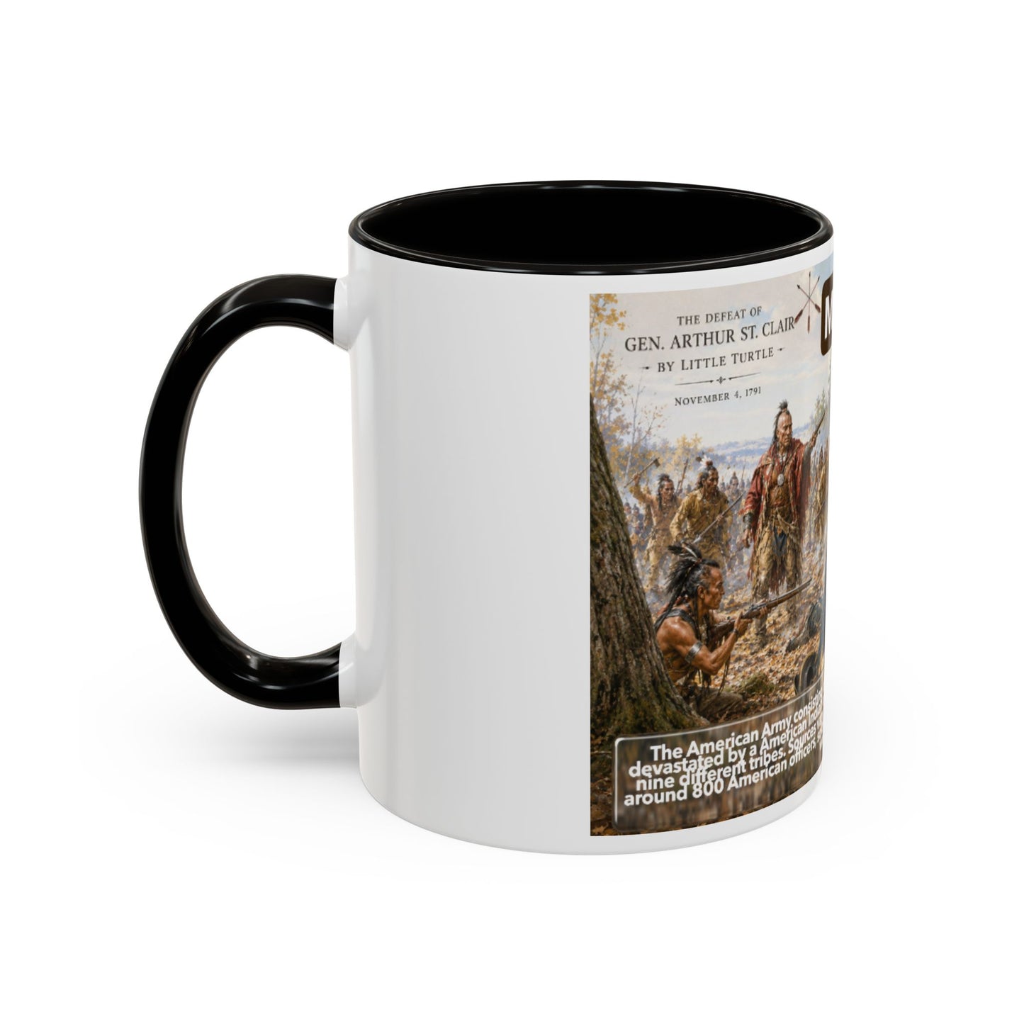 Miami History Battle Scene Mug — Military Vintage Illustration Coffee Cup (11oz/15oz)