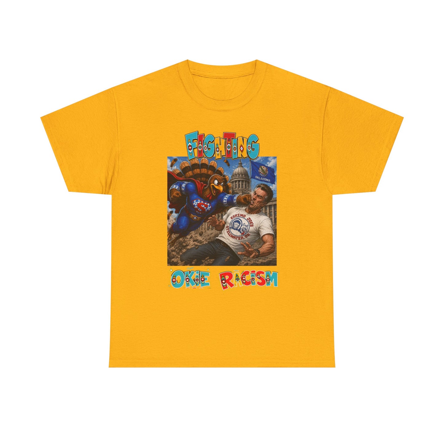 Turkey T-Shirt — Retro Comic 'Stop Racism' Graphic Tee