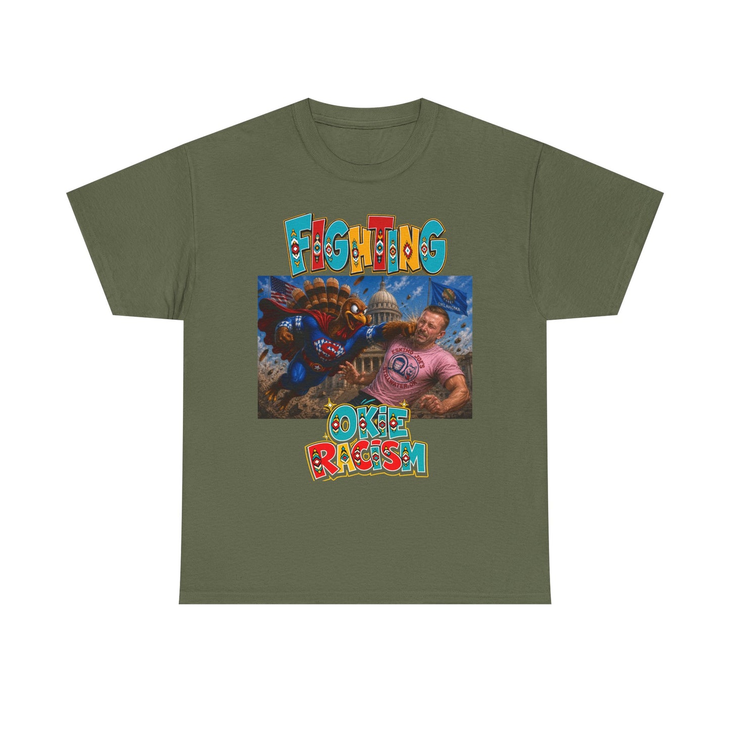 Turkey Fighting Racism Graphic Tee — Bold Retro Photo Design