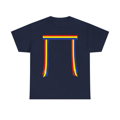 Ribbon & Arrows T‑Shirt — Minimal Tribal Ribbon Front with Crossed Arrows Back