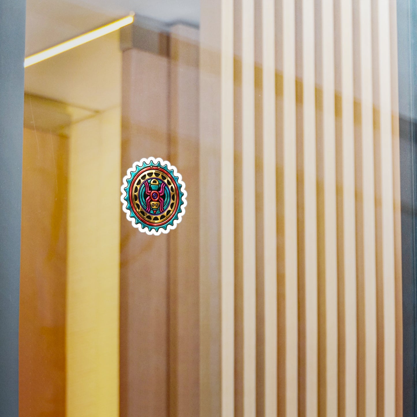 Spider-Inspired Tribal Sun Sticker — Colorful Kiss-Cut Vinyl Decal