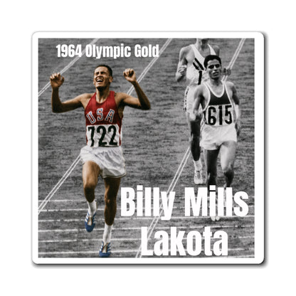 Billy Mills 1964 Olympic Gold Magnet — Lakota Runner Refrigerator Magnet