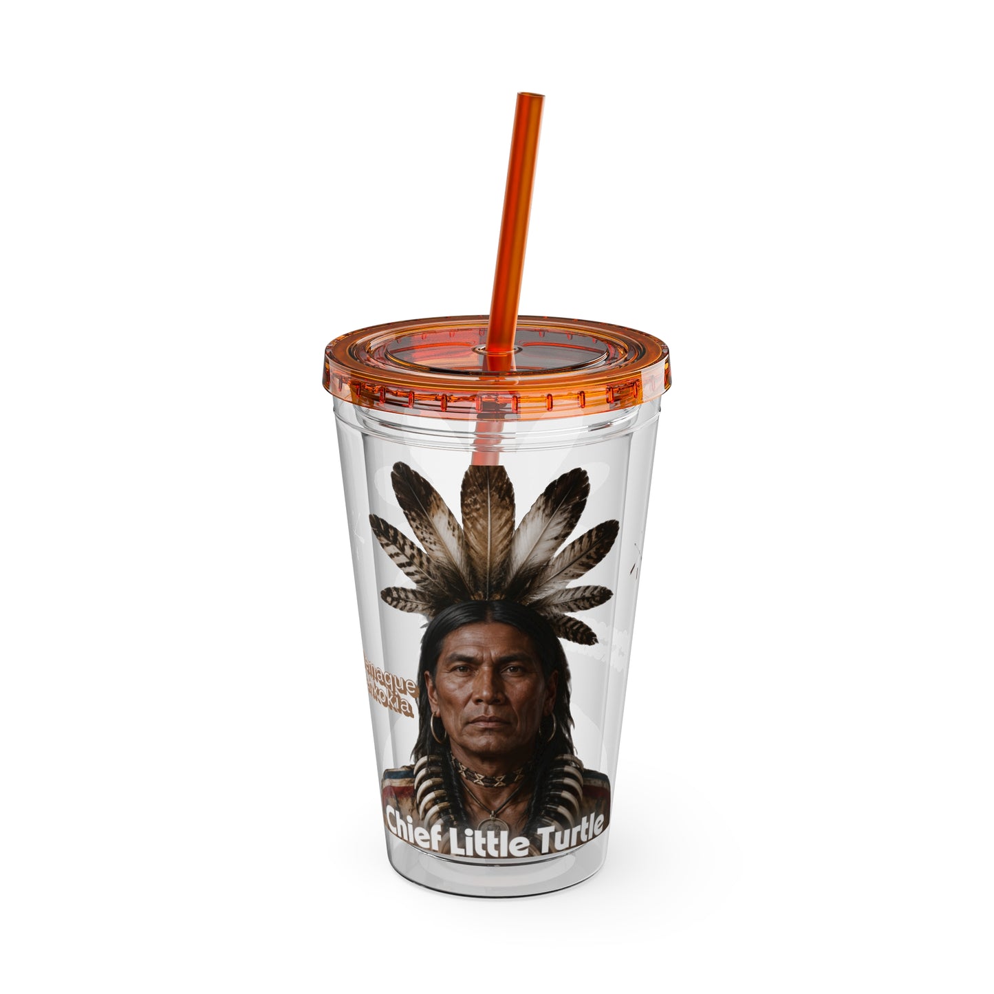 Miami Chief Little Turtle Sunsplash 16oz Tumbler with Straw