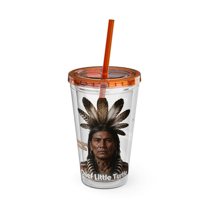 Miami Chief Little Turtle Sunsplash 16oz Tumbler with Straw