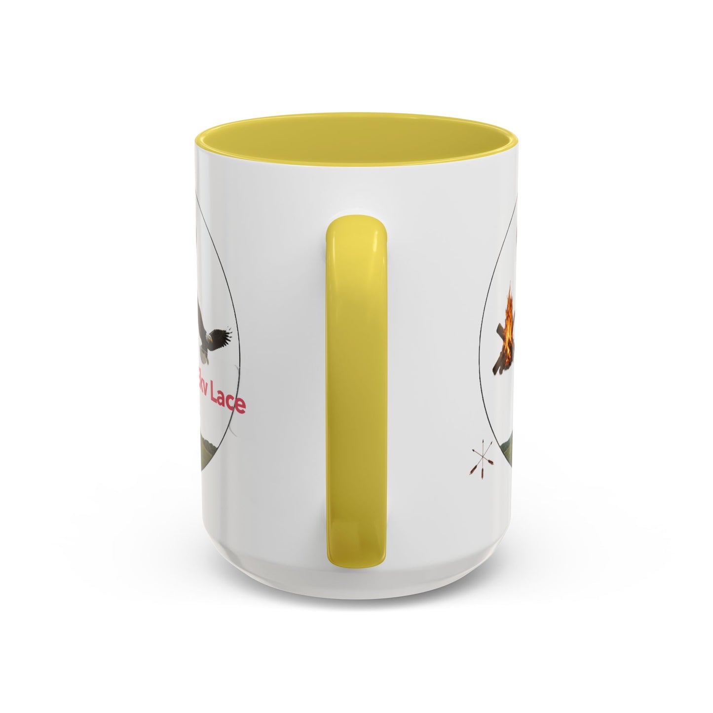 Kialegee Adventure Mug — 'Ekv Lace' Cross, Eagle & Campfire Ceramic Coffee Cup (11oz/15oz)