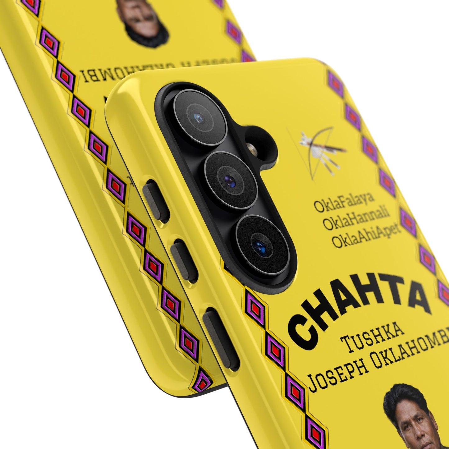 Chahta Tushka Joseph Oklahombi Yellow Phone Case — Native American Tribute Protective Cover