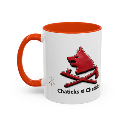 Pawnee Chaticks Si Chaticks Red Wolf Logo Mug — Funny Novelty Coffee Cup (11oz, 15oz)