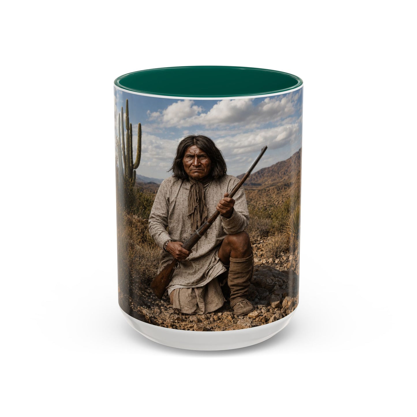 Ft. Sill Apache Desert Scene Coffee Mug — 'N'de' Southwest Landscape 11/15oz