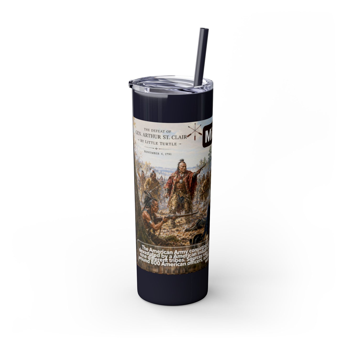 Miami Tribe Historical Skinny Tumbler 20oz — Native American Heritage Travel Cup