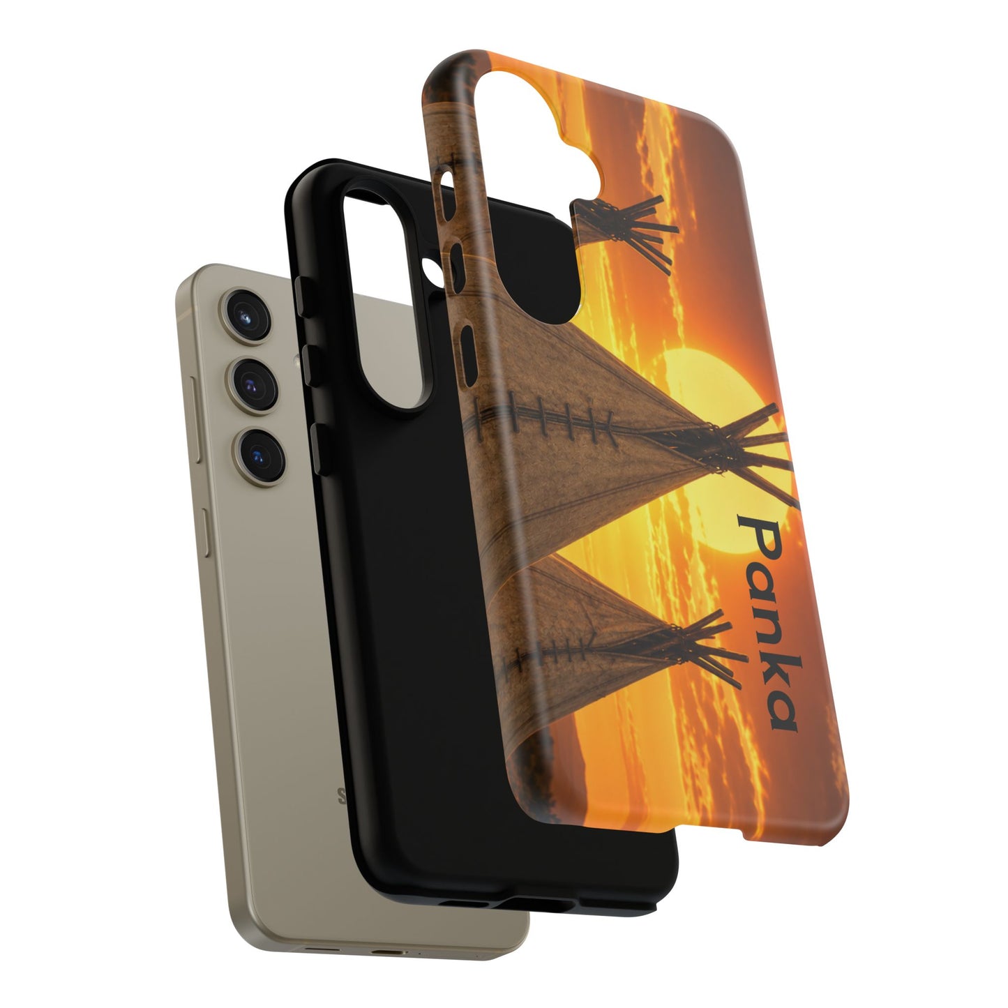 Ponca Sunset Tipi Phone Case — Personalized Native Teepee Landscape
