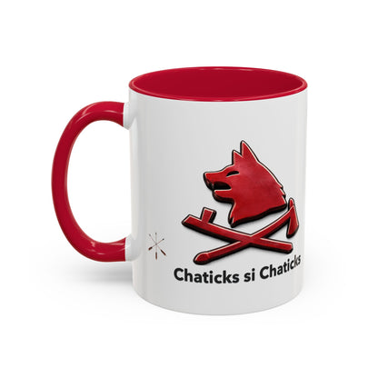Pawnee Chaticks Si Chaticks Red Wolf Logo Mug — Funny Novelty Coffee Cup (11oz, 15oz)