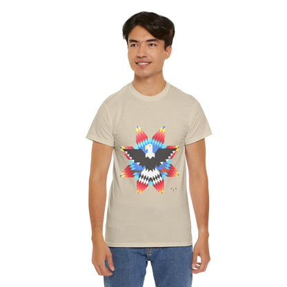 T-Shirt — Colorful Native Star Eagle Graphic Tee (Front Eagle Star, Back Crossed Arrows)