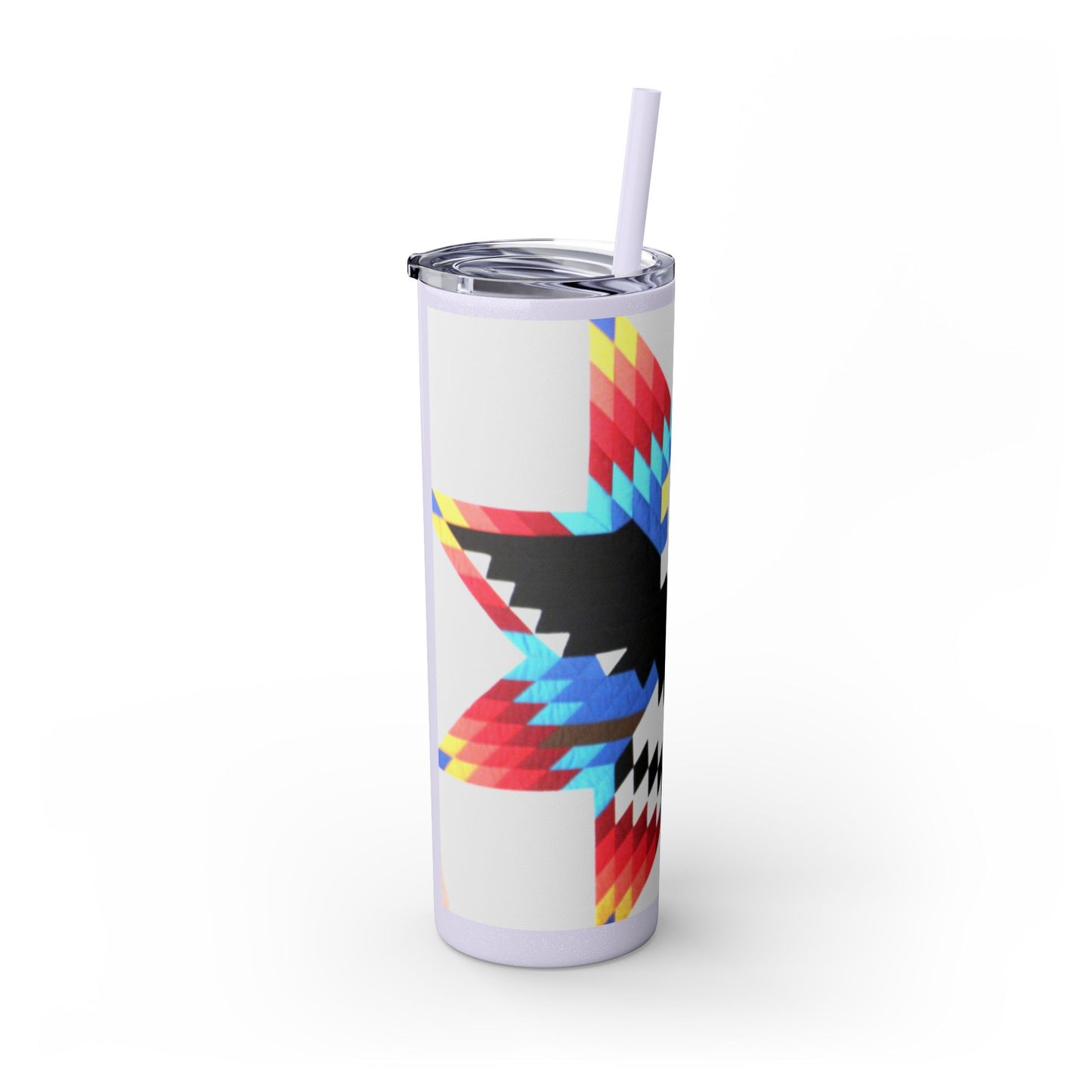 Onci 20oz Skinny Tumbler - Geometric Thunderbird Design, Insulated Travel Cup with Straw
