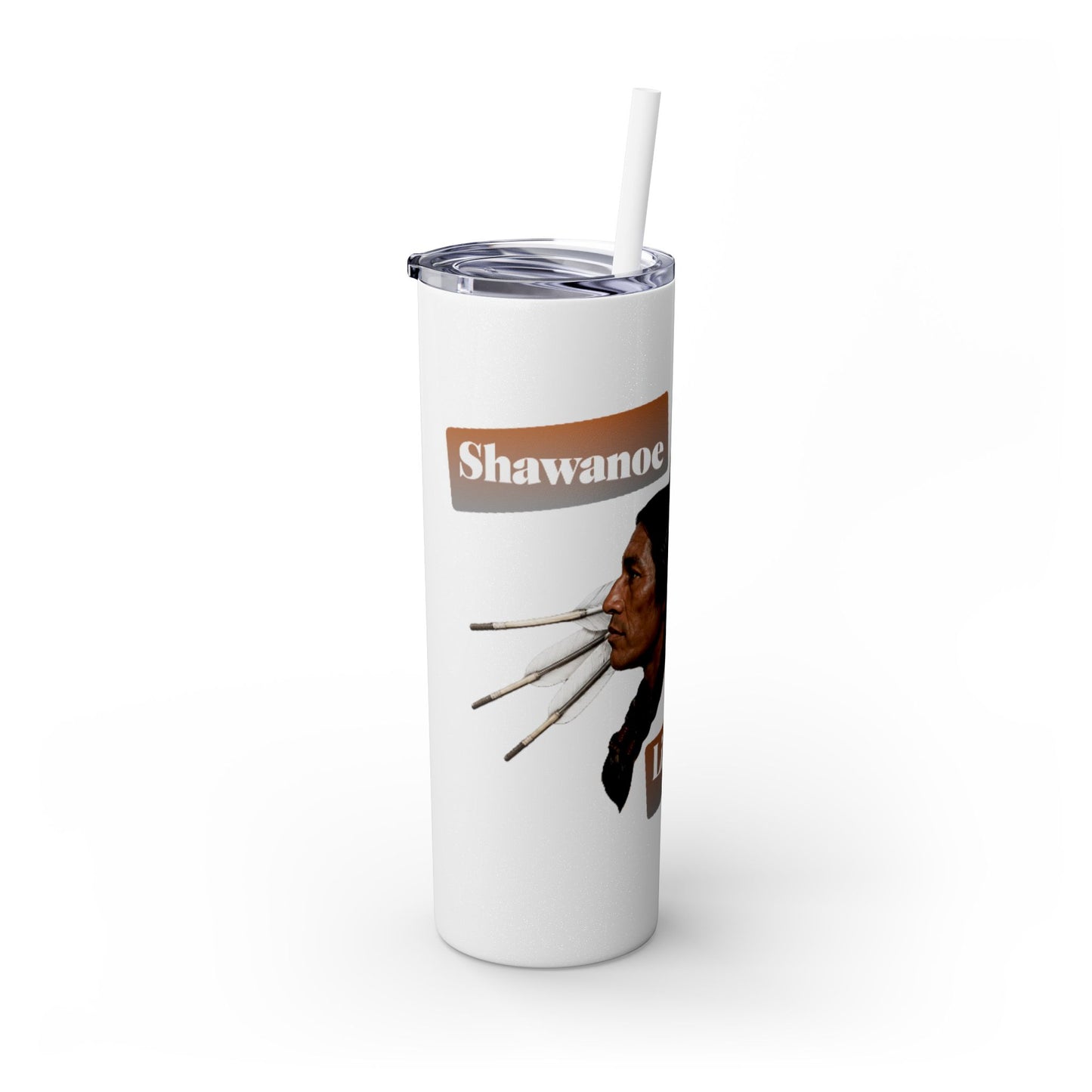 Shawnee Absentee Skinny Tumbler with Straw, 20oz