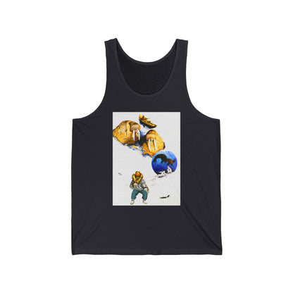 Walrus Tank Top — Explorer Illustration & Crossed Arrows Graphic