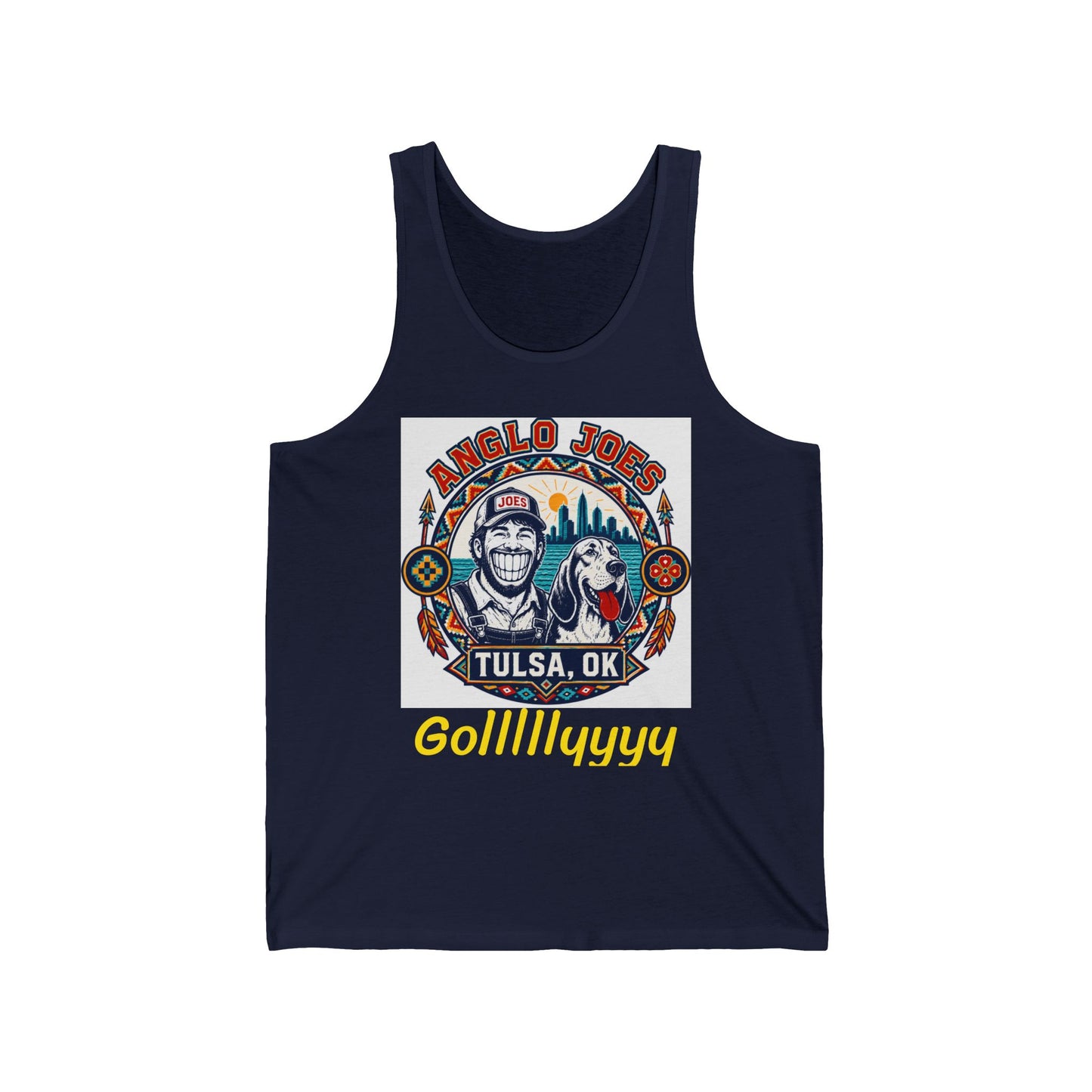 Anglo Joe's Tulsa, OK Fishing Tank Top — 'Gollllllyyyy' Retro Outdoor Tee