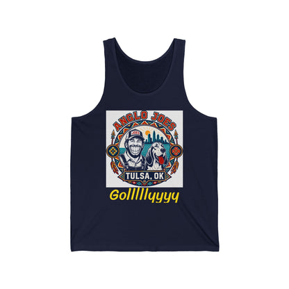 Anglo Joe's Tulsa, OK Fishing Tank Top — 'Gollllllyyyy' Retro Outdoor Tee