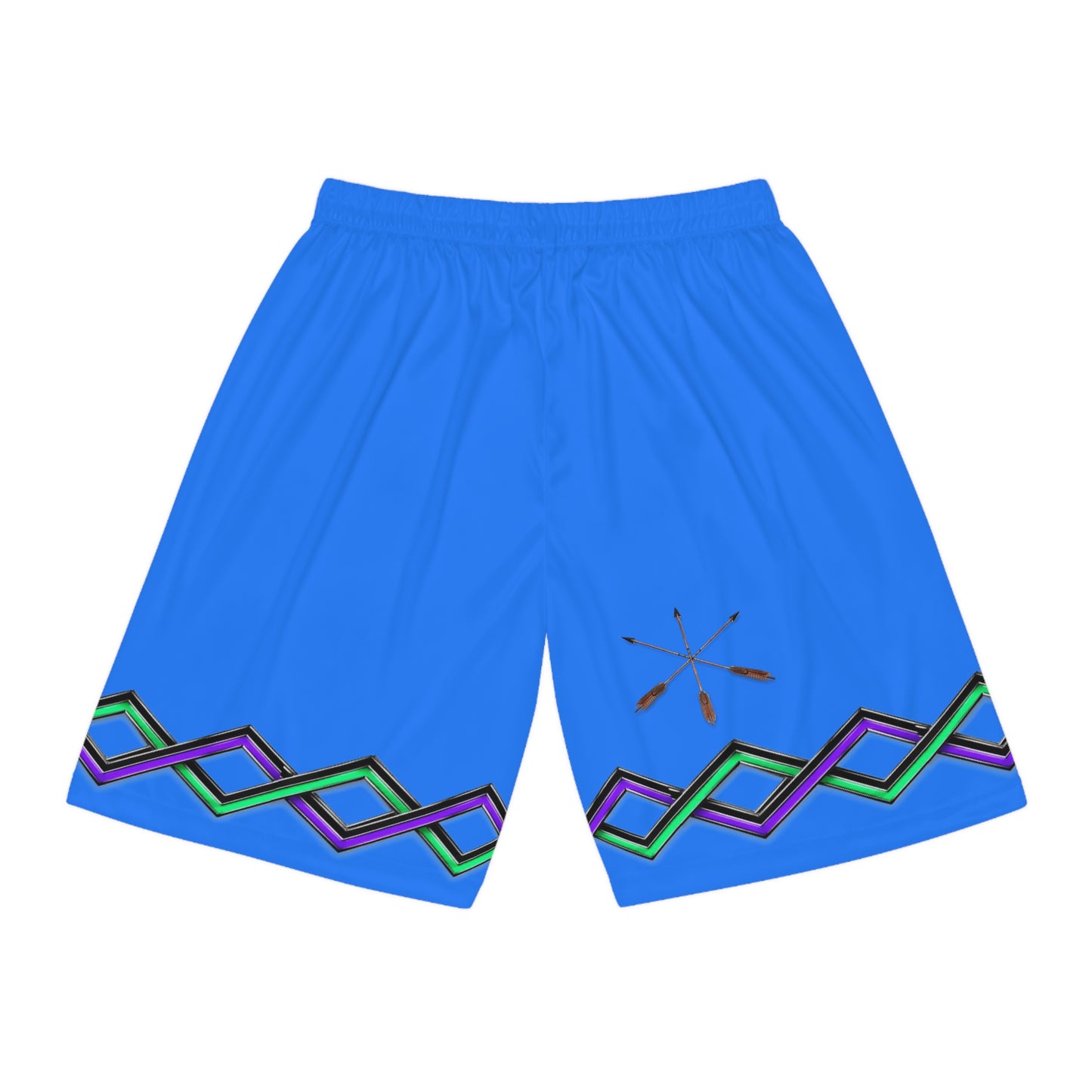 Raccoon Lacrosse Basketball Shorts — Blue AOP Athletic Shorts