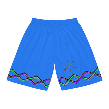 Raccoon Lacrosse Basketball Shorts — Blue AOP Athletic Shorts