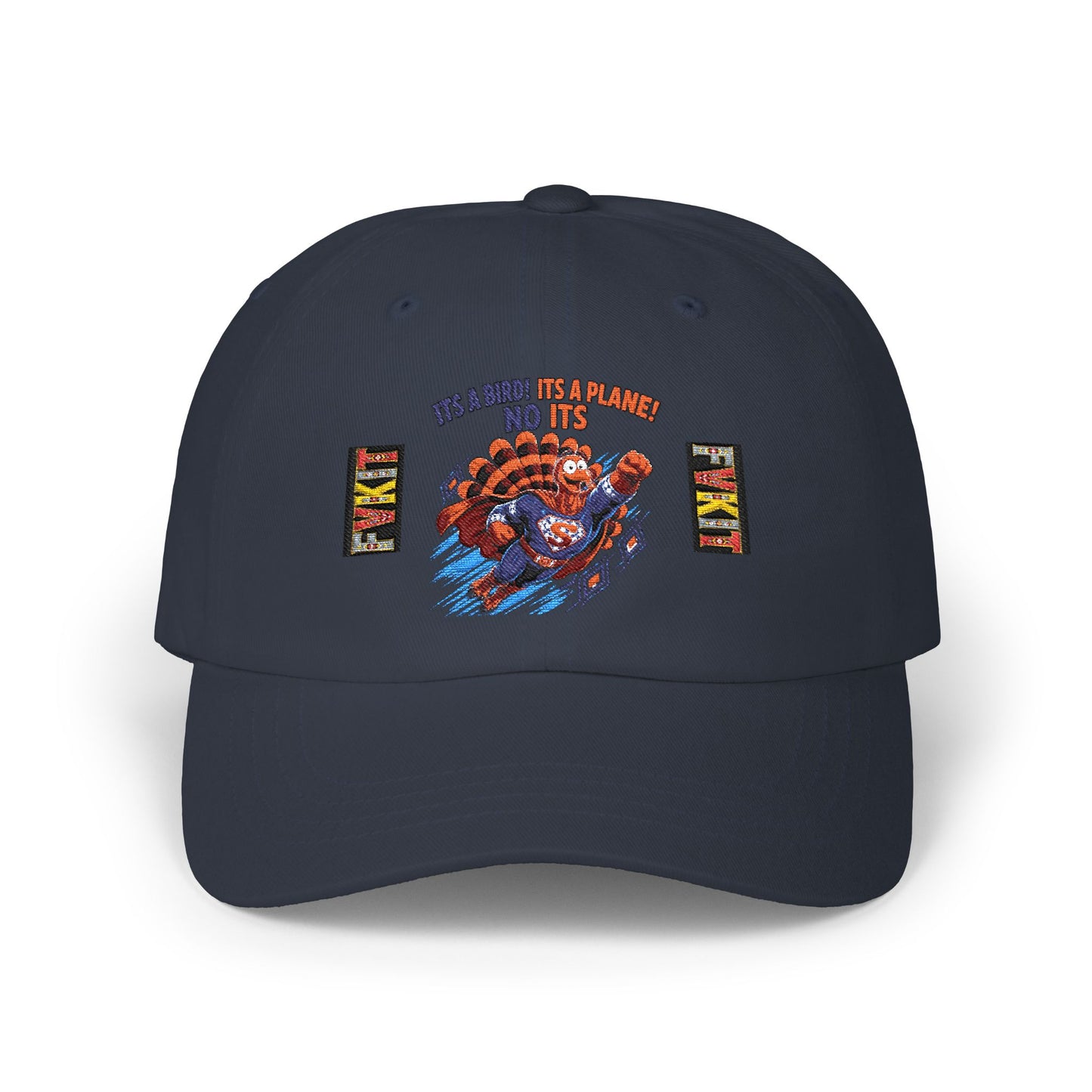 Turkey Dad Cap with Retro Turkey 'It’s A Murder, It’s A Massacre, No It’s' Graphic — Thanksgiving Hat