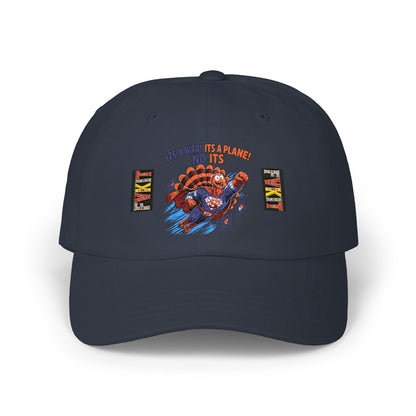 Turkey Dad Cap with Retro Turkey 'It’s A Murder, It’s A Massacre, No It’s' Graphic — Thanksgiving Hat