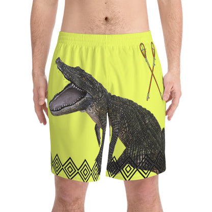 Alligator Achunkchoba Beach Shorts — Neon Yellow Men’s Swim Trunks