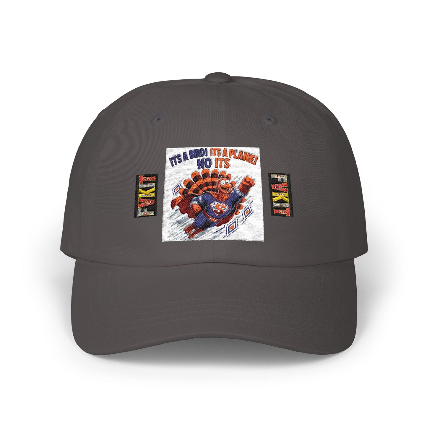Turkey Dad Cap with Retro Turkey 'It’s A Murder, It’s A Massacre, No It’s' Graphic — Thanksgiving Hat