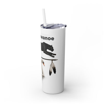 Shawnee East Skinny 20oz Tumbler with Straw — East Shawano River Swan & Otter Design