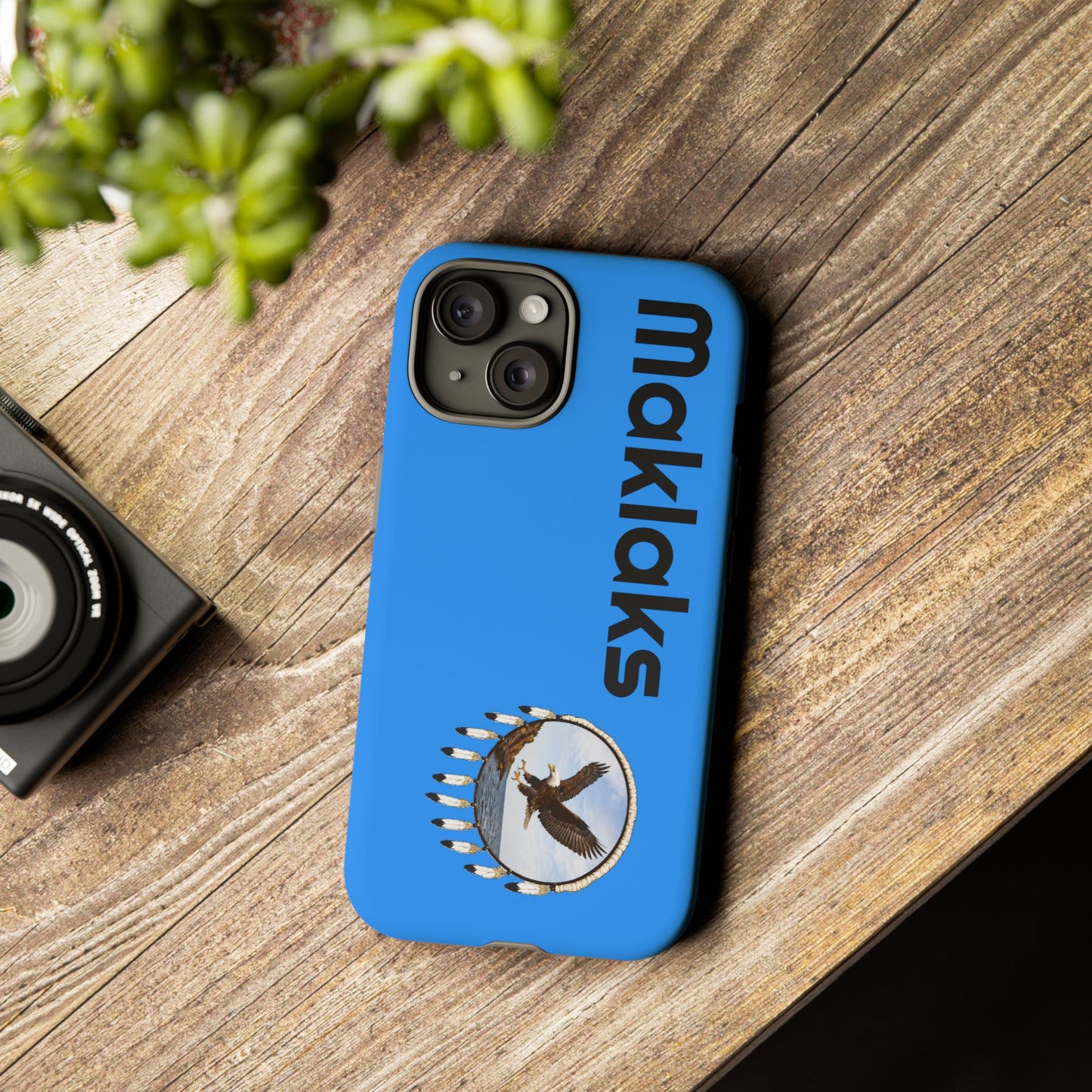 Modoc Blue 'Maklaks' Tough Phone Case with Eagle Drum Design