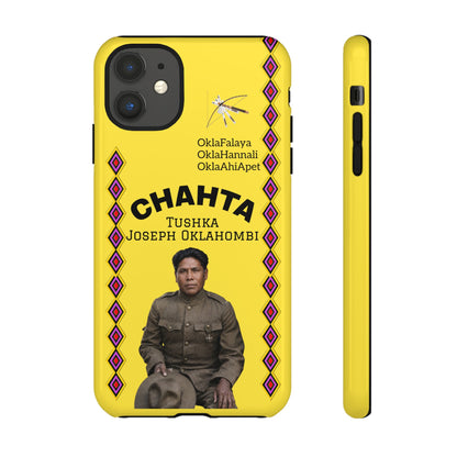 Chahta Tushka Joseph Oklahombi Yellow Phone Case — Native American Tribute Protective Cover